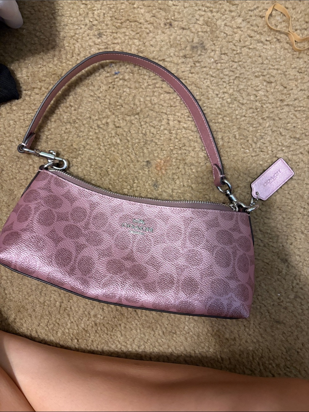 Coach Pink Signature Jacquard Shoulder Bag